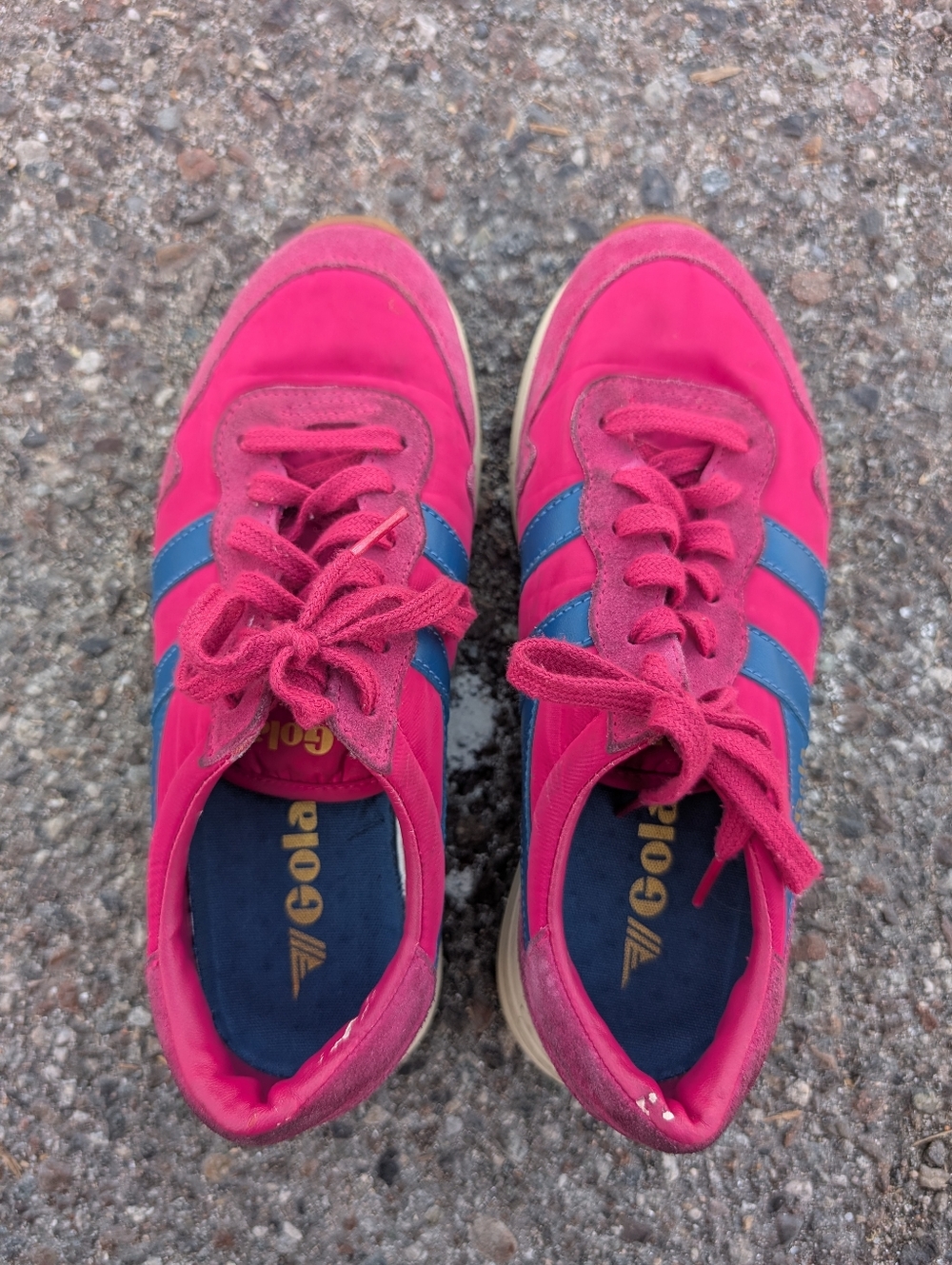 Gola Vancouver Sneakers Women's 7 Hot Pink Baltic Blue Retro Trainer
